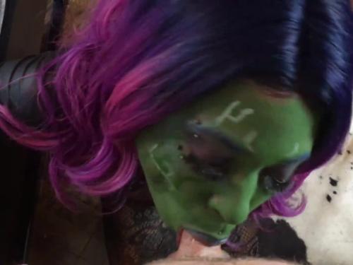 Gamora gags on quills cock - facefuck